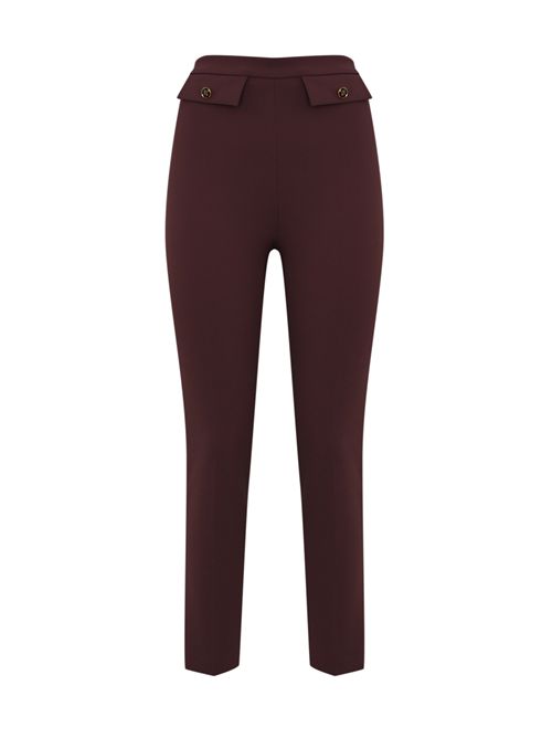 Pantaloni in doppio crepe Merlot Elisabetta Franchi | PA12056E2EA4